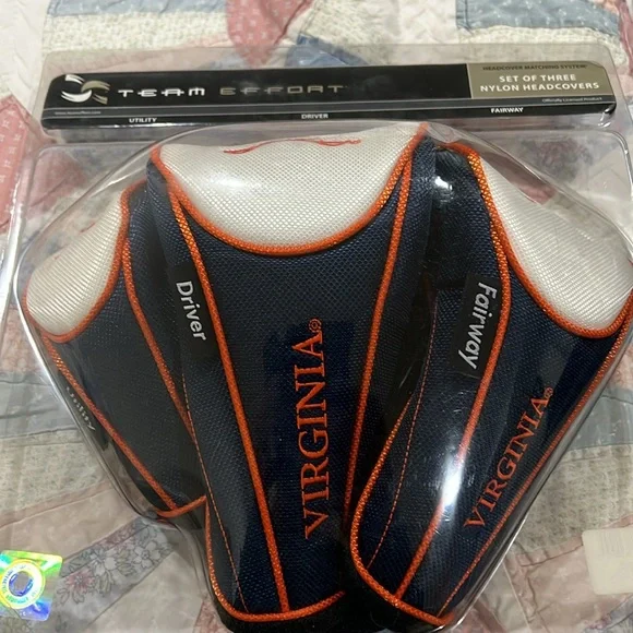 Set of three UVA Nylon Golf Club Headcovers and Mallet Putter Cover - Picture 5 of 5